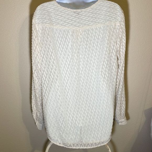 Talbots blouse 14. Beautiful versatile cream color. - Picture 3 of 5